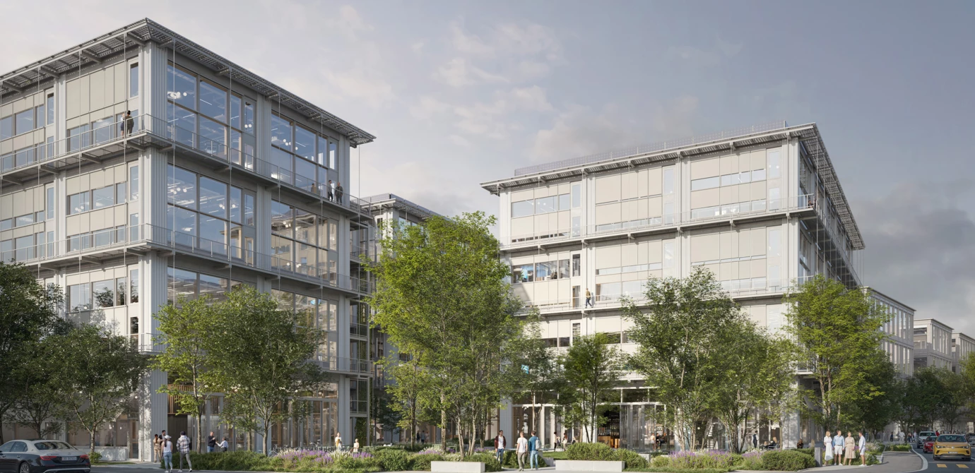 Bis Ende 2028 realisiert die Rhomberg Bau AG mit dem YOND Campus auf dem Albis-Areal im Zentrum Zürichs ein Leuchtturmprojekt für zukunftsfähige Gewerbeimmobilien. Bild: SLIK Architekten/SQR Studio