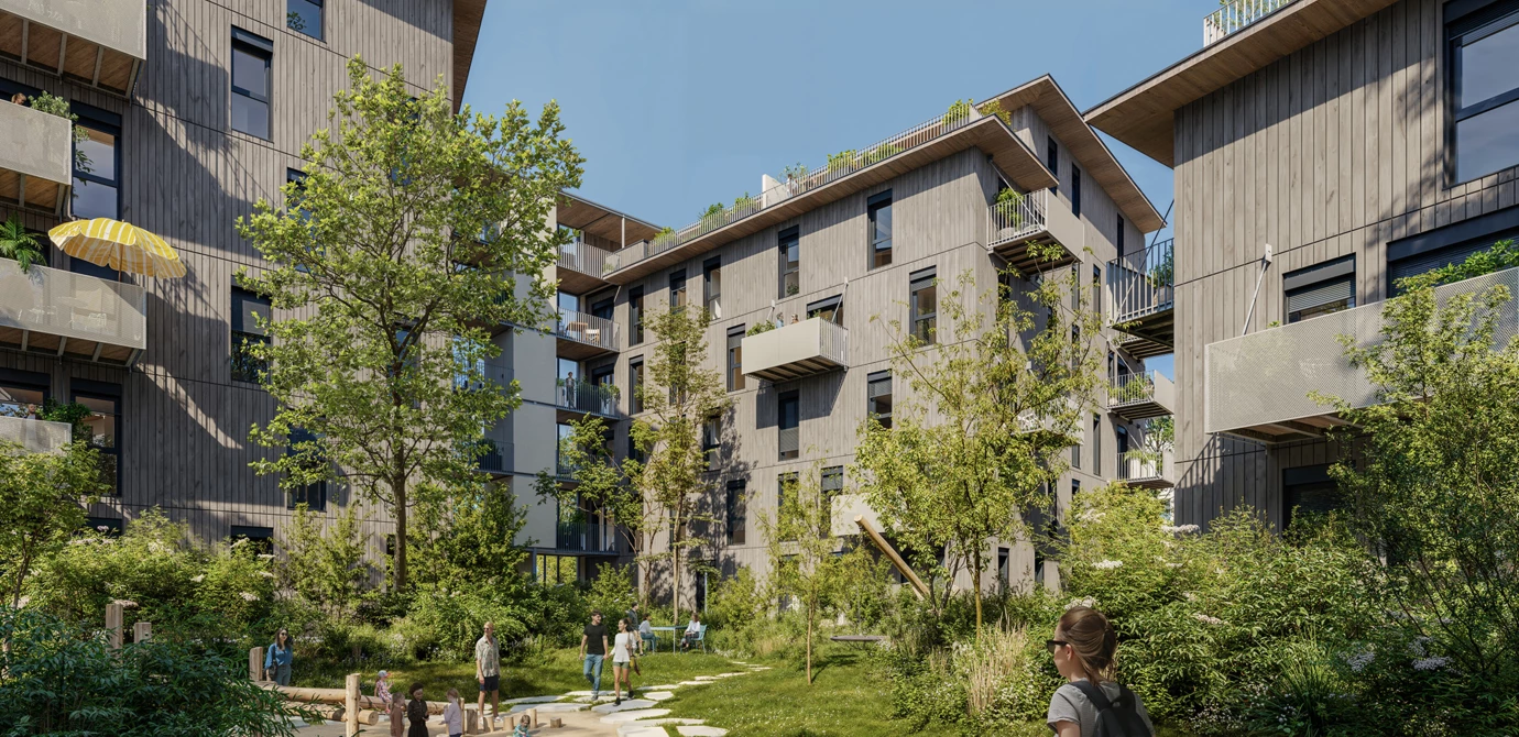 „Baustart für das neue Südtiroler Quartier: Im Zentrum der Anlage mit rund 500 Wohneinheiten bietet eine grüne Mitte den künftigen Bewohner:innen hohe Aufenthaltsqualität.“ Bild: © BUWOG / InfinityEleven