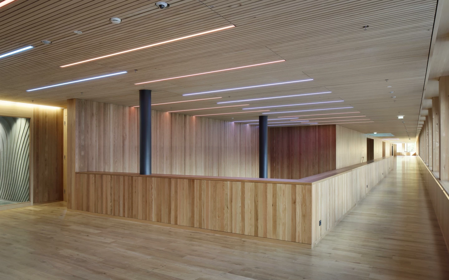 Illwerke Zentrum Montafon Cree Innenraum aus Holz Illwerke Zentrum Montafon Cree Innenraum aus Holz