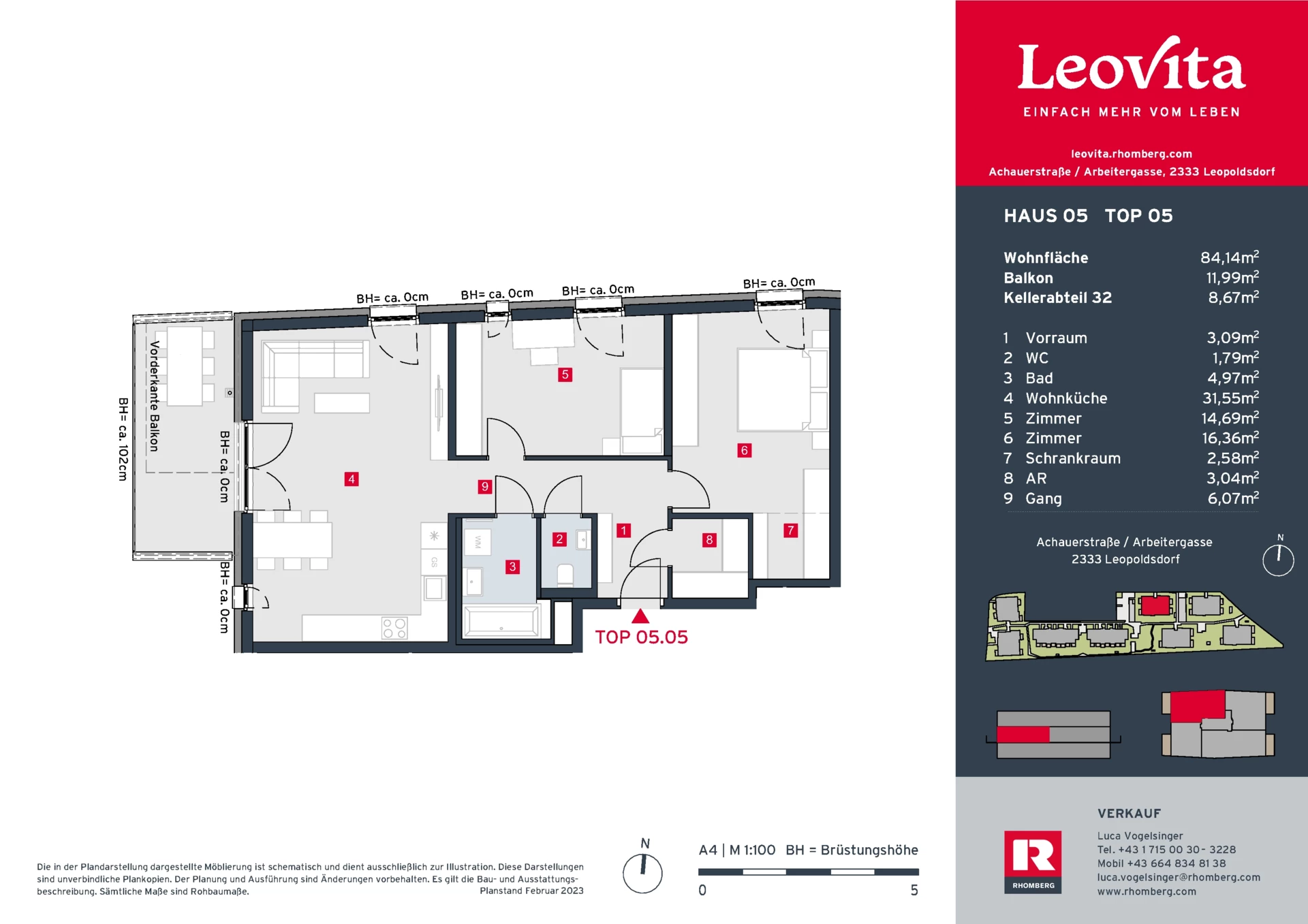 Wohnungsplan Haus 5 Top 5