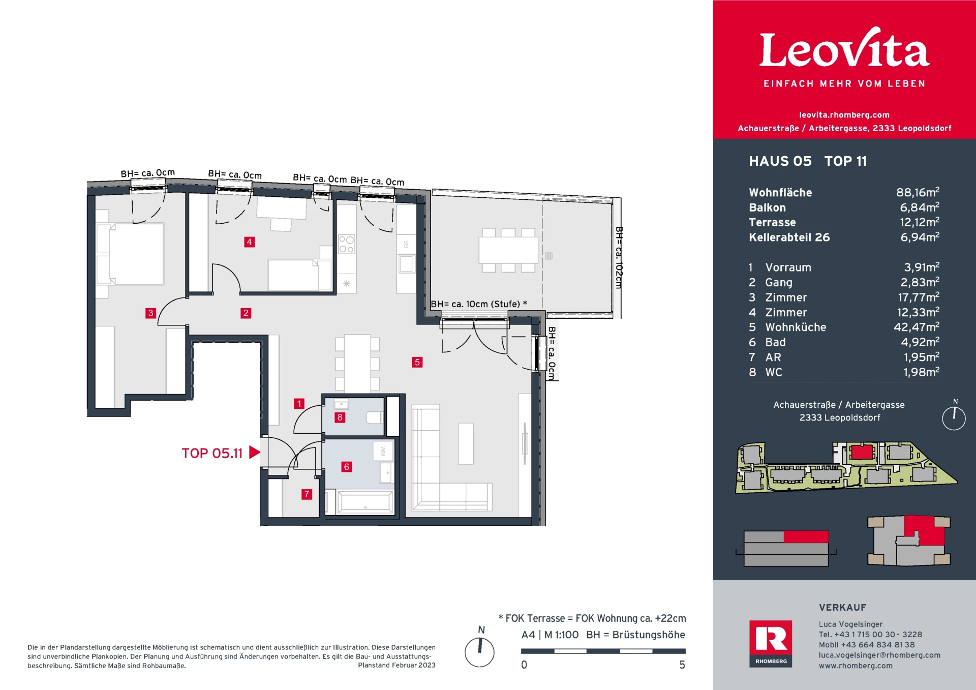 Wohnungsplan Haus 5 Top 11