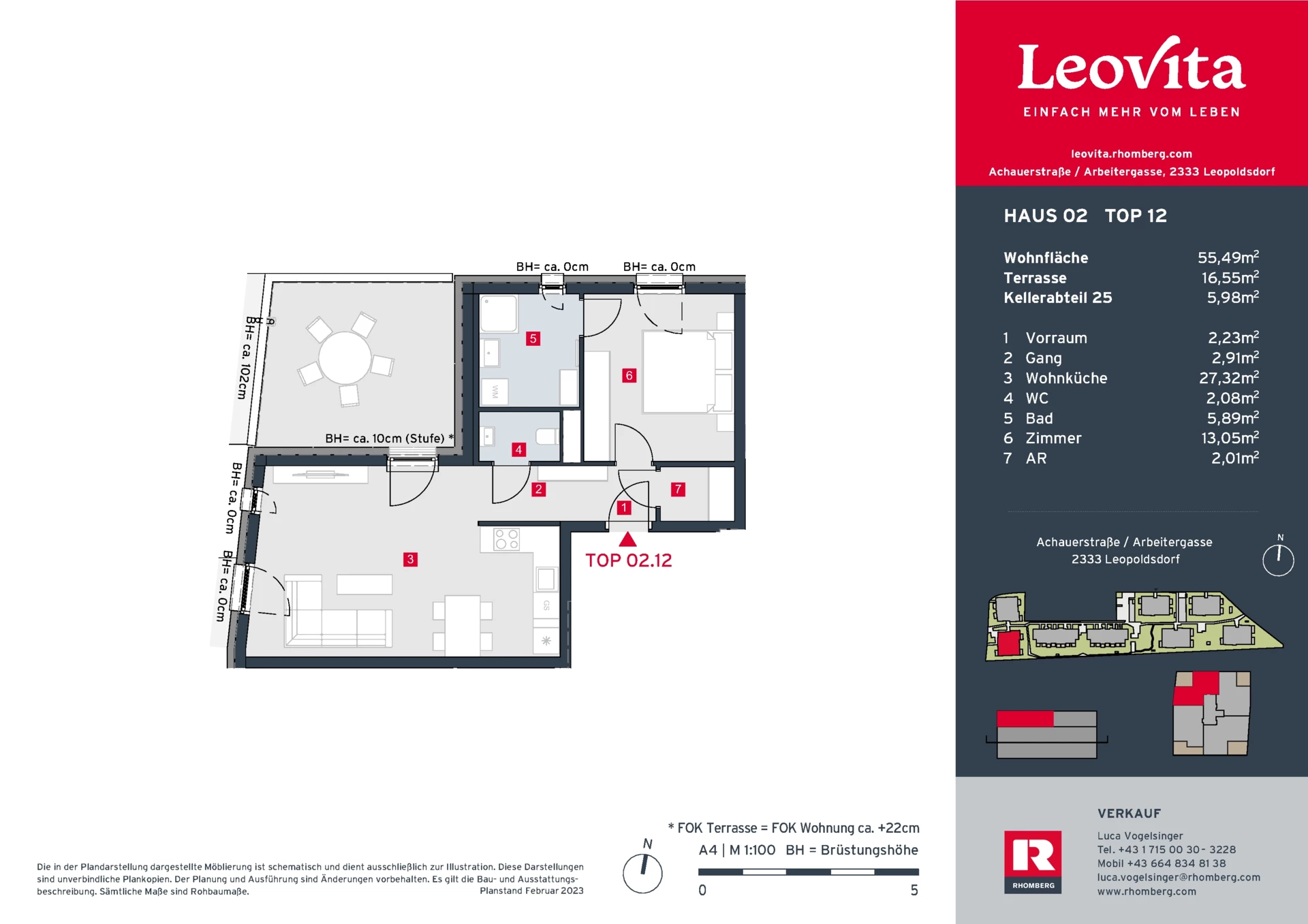 Grundrissplan - Haus 2 Top 12