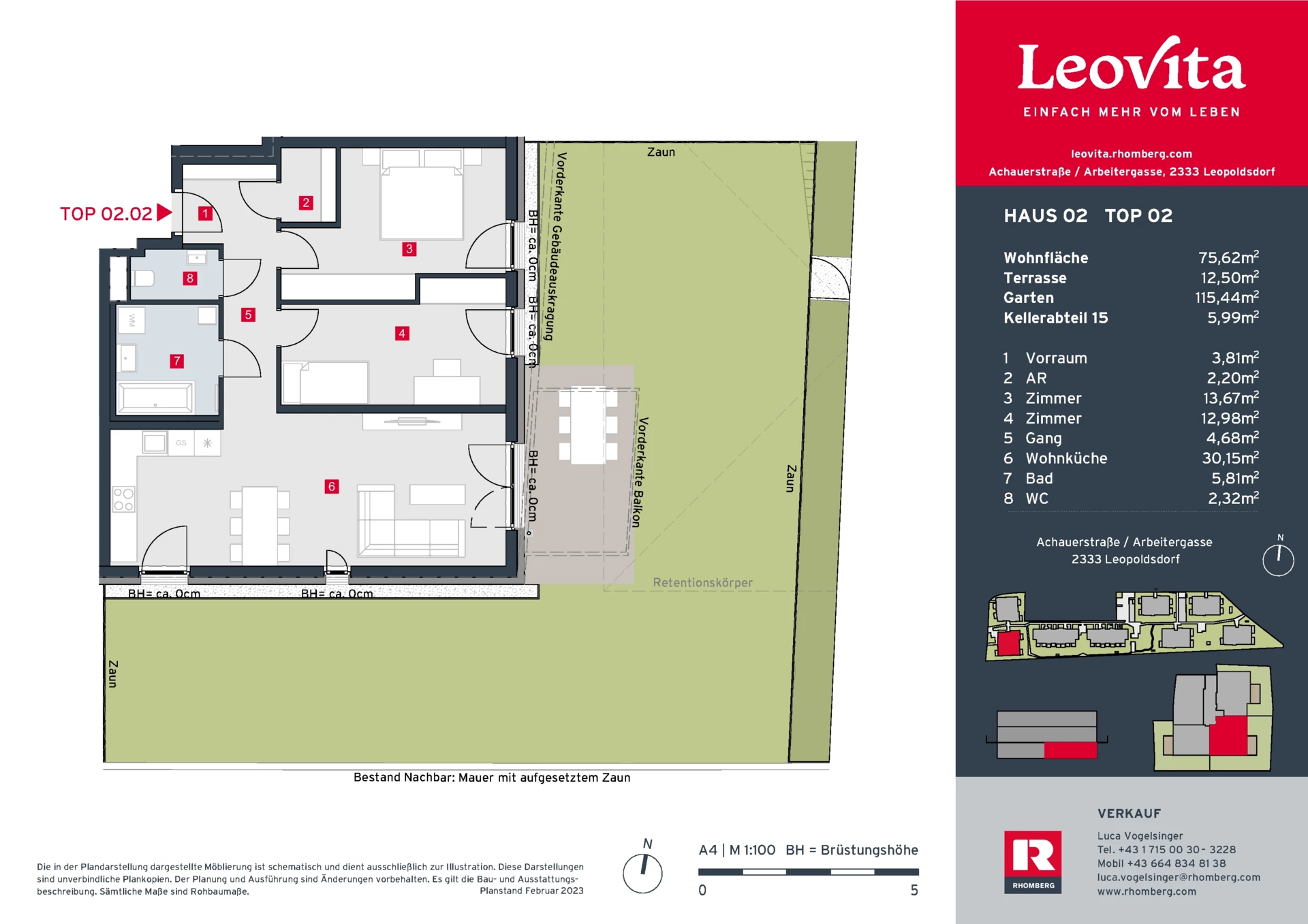 Grundrissplan - Haus 2 Top 2