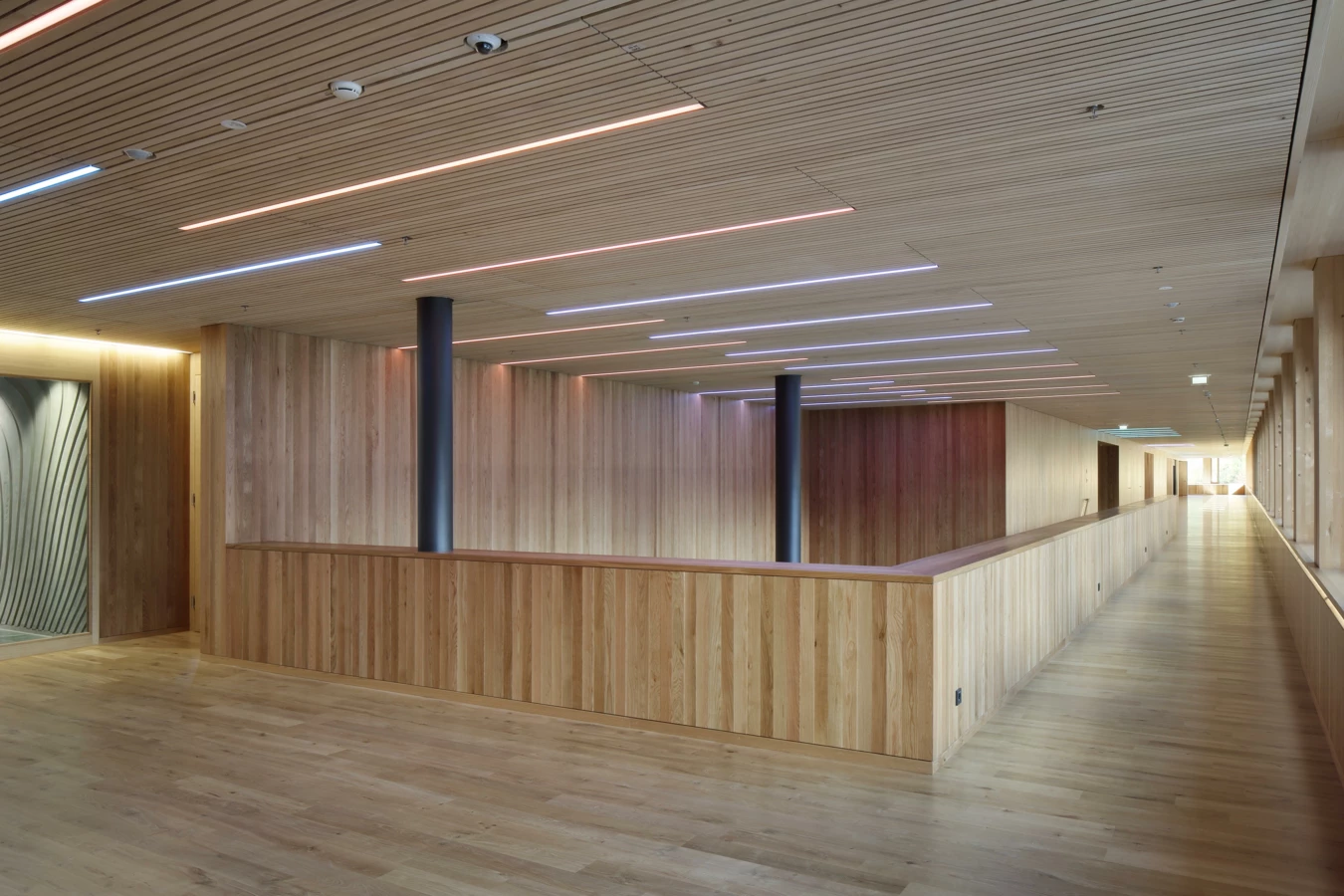 Illwerke Zentrum Montafon Cree Innenraum aus Holz Illwerke Zentrum Montafon Cree Innenraum aus Holz